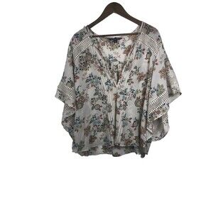 Zac & Rachel Women’s Size 2X Paisley Short Ruffle Sleeve Blouse BOHO Cottagecore